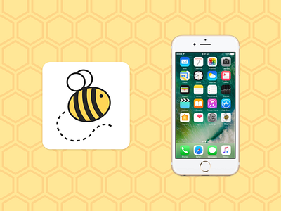 Bee App Icon - Daily UI 005 adobe xd app bee branding daily ui design flat icon illustration logo minimal ui vector