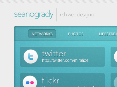 seanogrady.me business card site header inspiration