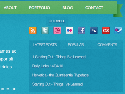 Hover blog dribbble jquery miralize sidebar