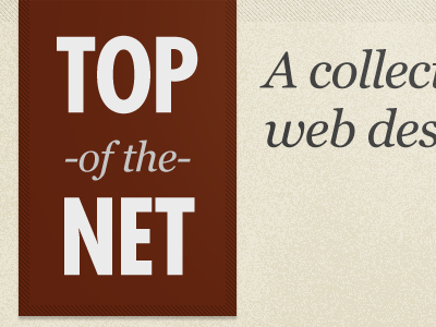 Top Of The Net css gallery georgia grungy logo red