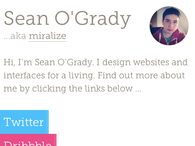 Sean O'Grady.me business miralize museo personal sean social vcard website