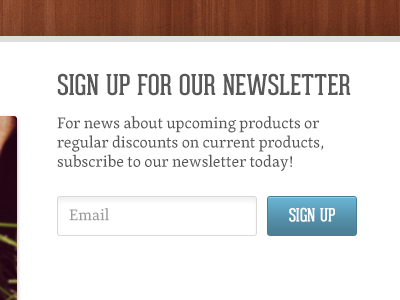 Sign Up button ctab geared newsletter skolar wood