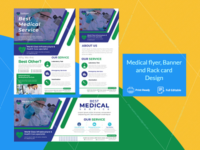 Healthcare & Medical Flyer, Rack Card and Web banner a4 flyer business business flyer clean clinic corona virus covid19 dentist doctor emergency flyer health hospital hospital flyer medical medical flyer modern multi multi purpose multi use
