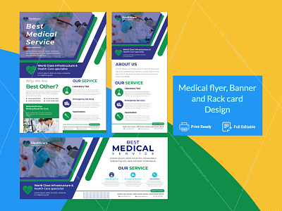 Healthcare & Medical Flyer, Rack Card and Web banner