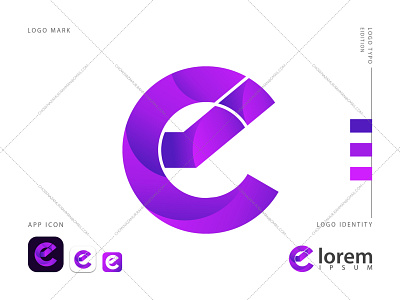 letter logo e inside circle shape, ei, ie letter logo