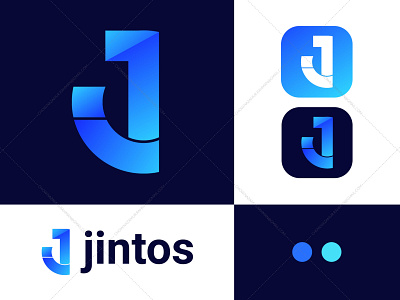 letter logo J inside circle shape, Ji, iJ letter logo