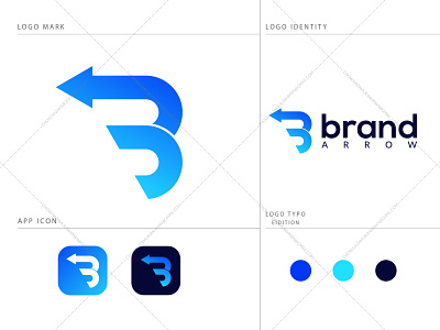 Logo with the initials letter B, with symbols arrow design graphic design icon letter logo logo logo designer monogram logo signature logo vector vintage logo