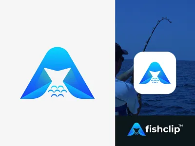 Logo with the initials letter A, with symbols Fish a fish a logo branding design fish icon fish logo fishing logo graphic design icon illustration letter logo logo logo design logo designer logo mark modern logo monogram logo signature logo ui vector