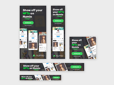 Numio.one NFT Ads ad ads advertisement bitcoin blockchain crypto cryptocurrency design ethereum graphic design ui uiux design web design