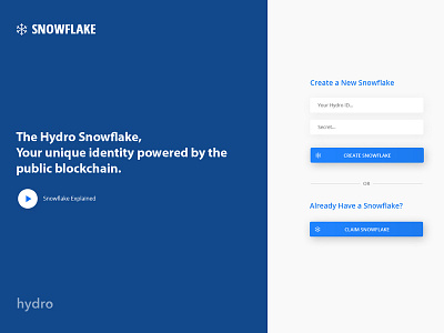Hydro Snowflake Dashboard design graphic design ui uiux design web design