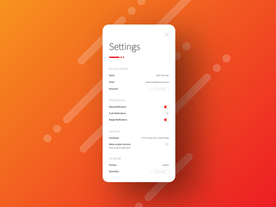 Daily UI 007: Settings Page