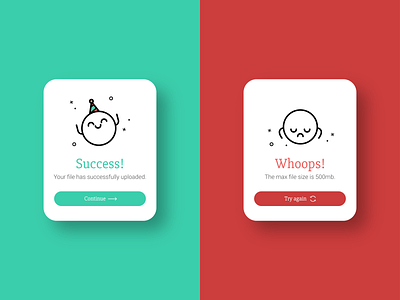 Daily UI 011: Flash Message 011 dailyui design system emotions failed flash illustration message success try again ui