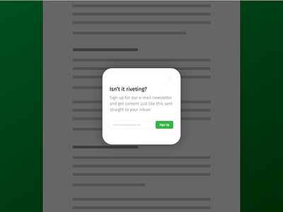 Daily UI 016: Pop-Up/Overlay 016 dailyui design newsletter overlay pop up popup signup ui ux