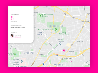 Daily UI 029: Map 029 dailyui delivery design map package shipping tracking ui ux
