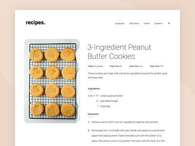 Daily UI 040: Recipe 040 blog dailyui design directions ingredients recipe ui ux