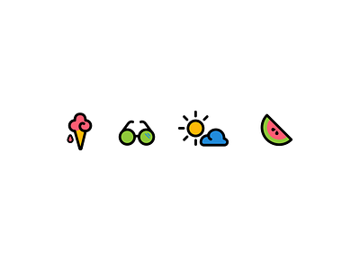 Daily UI 055: Icon Set 055 dailyui design flat icon icon set illustration set summer summertime ui