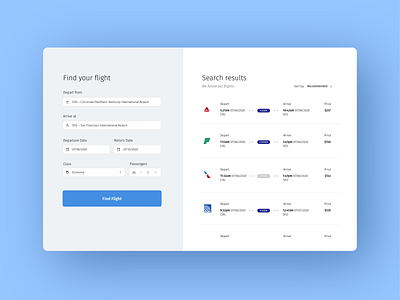 Daily UI 068: Flight Search