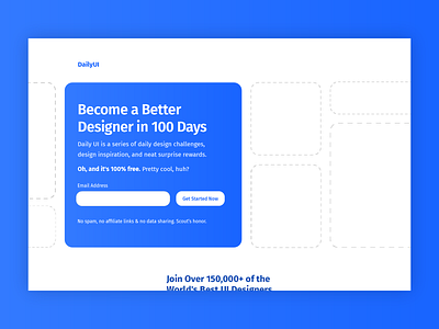 Daily UI 100 100 100daychallenge call to action cta dailyui design hero landing landingpage page redesign splash splash page ui ux