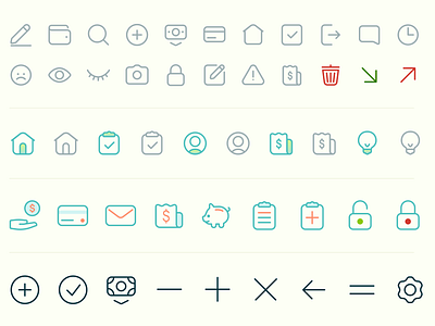 Custom icons for banking app bank banking fintech icon icon set icons illustration mobile money product design ui