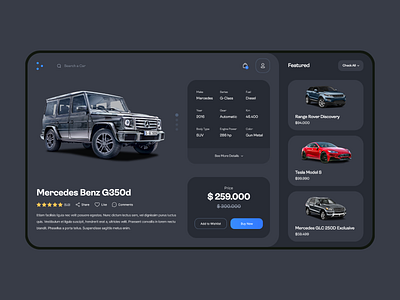 Car E-Commerce Website Product Screen car car ui design clean clean ui dark ui e commerce interface product product page uidesign user experience user interface design ux ux ui uxdesign website