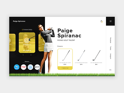 Paige Spiranac Personal Website design ecommerce golf paige spiranac personal website design portfolio sport ui design uiux ux uxdesign web web design