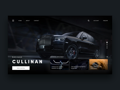 Rolls Royce Redesign Concept car cullinan design ghost interface modern redesign rolls royce ui user experience user interface ux webdesign