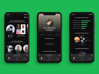 New Social Feature for Spotify app design flat music social ui ux