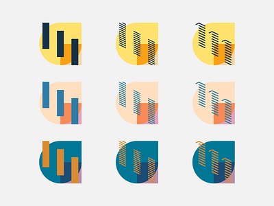 GM iterations art branding city concept design flat icon illustrator logo logodesign palette portfolio process ui