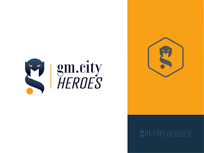 GM.city Hero Logo blue brand branding concept design flat icon logo logodesign monogram orange palette portfolio process typography ui