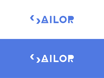 Sailor blue brand branding company concept design flat font free logo logodesign monogram name palette portfolio process programing sail sailor typography
