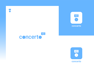 Concerto logo blue concept concert dribbbleinvitation dribbbleinvite flat light logo logoaday logochallenge logocore logodesign logomark messenger monogram music process startup ticket