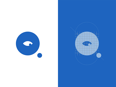Q + eye Grid appartment blue branding flat grid icon light logo logodesign logogrid logomark mark monogram process q rent rental rentalapp startup typography