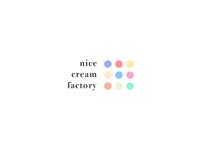 Nice Cream Factory brand brand identity branding colorpalette concept flat food geometric ice cream light logo logodesign logomark mark palette pastel