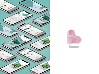 BEECO - APP DESIGN app bee design dessin draw eco energy environment green illustration mobile plants tree ui ux