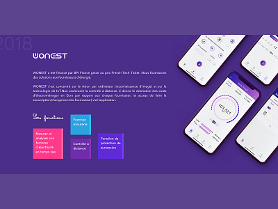 Wonest - APP design presentation app app design application art color design electricity energy fonts iphone lamp light mobile purple smarthome ui ux violet