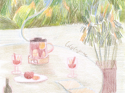 Hot wine 秋 branding color dessin hotwine illustration 插图