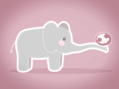 Dribbbling Elephant 2d animals animation elephant football mogra motion graphics sports worldcup