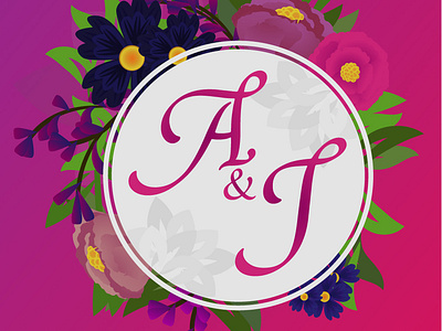 Aj ai branding design flower flower logo logo natural pink typography vector