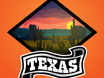 Texas ai branding cactus design illustration landscape landscape design logo mount natural sunset