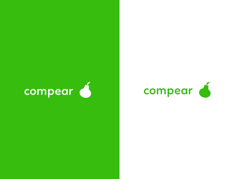 Logo Explorations compear compair green pear fruit logo
