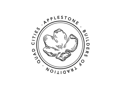Applestone circle logo apple blossom branding logo