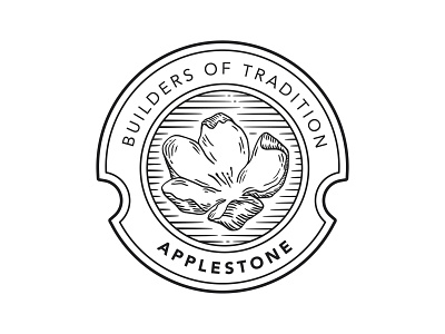 Applestone badge logo apple blossom badge branding logo