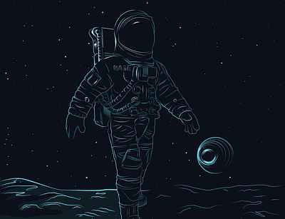 Astro adobe illustrator ai astronaut design graphic graphite illustration illustrator moon vector