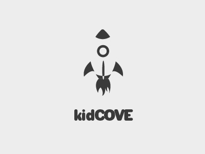 kidcove logo bw graphic design logo