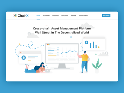 Chainx Web branding design illustration web