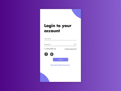 UI Login Screen / Daily UI 001 app dailyui first post login login page ui ui design uiux ux web