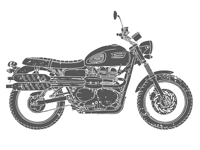 my dream bike funwork illustration motorbike scrambler triumph vector