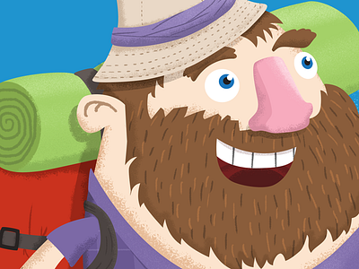 Happy Hiker backpacking beard happy hiker illustration