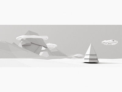 Mountain black and white c4d low poly