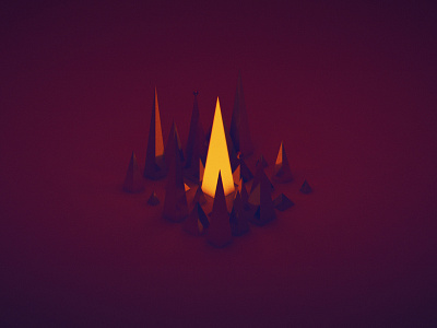 Poly bonfire c4d low poly